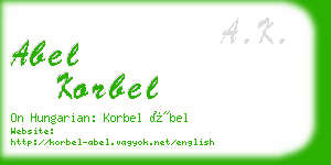 abel korbel business card